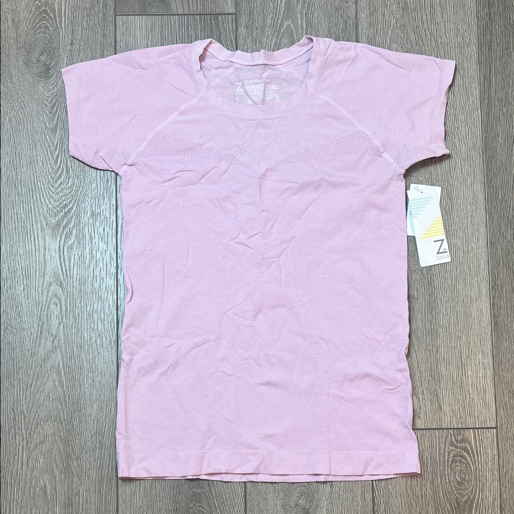 Zella Women's Light‎ Pink purple Short Sleeve Tee new size medium